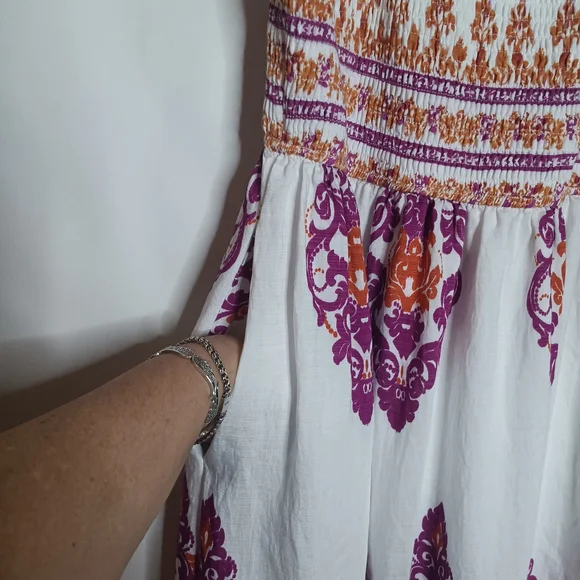 Chic White and Purple Maxi Dress - Picture 7 of 11